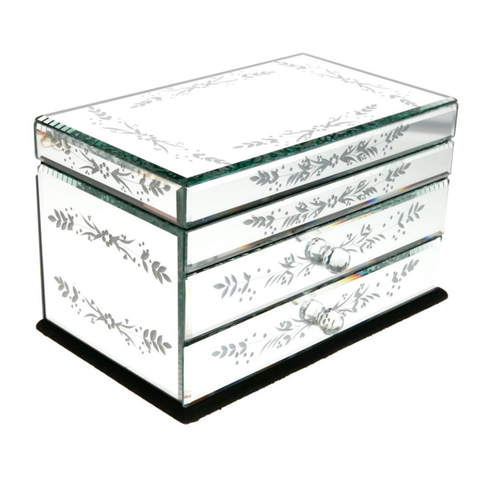 Urban Outfitters Mirror Etched Jewelry Box
